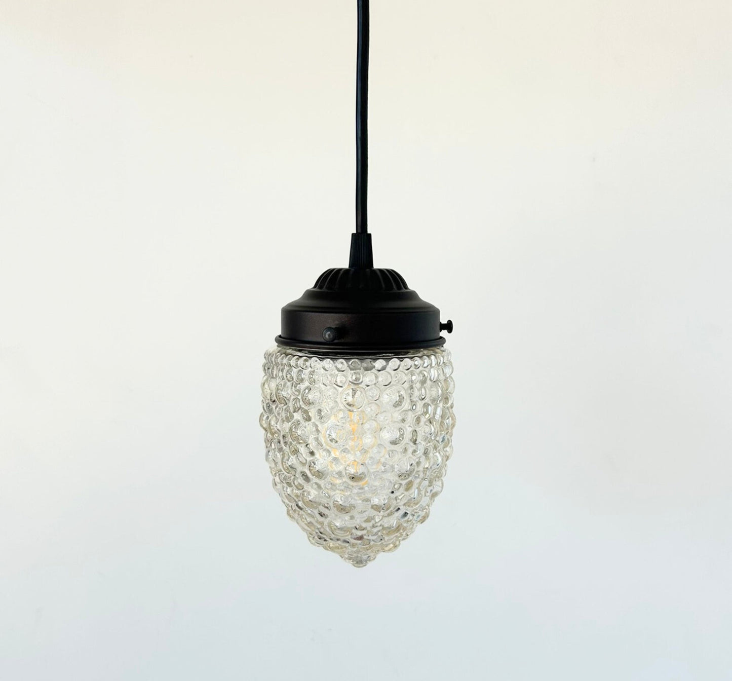 Antique Style "Torpedo" Tinted Teardrop Hobnail Pendant