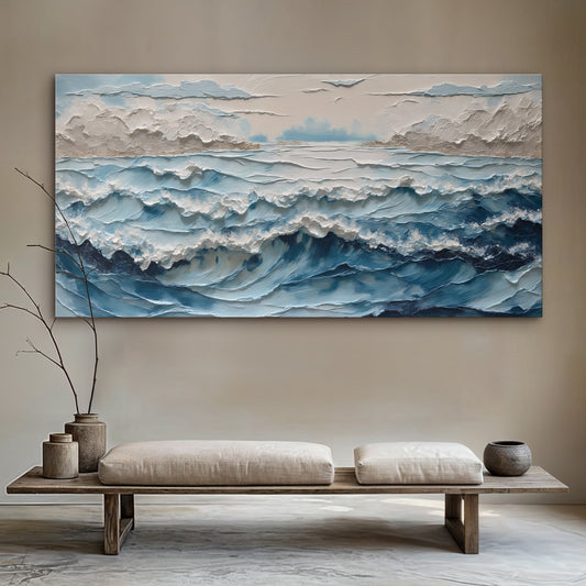 Ocean Embrace Impasto Wall Art