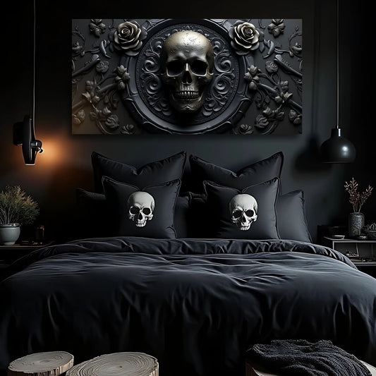 3D Rose and Skull Wall Art VI