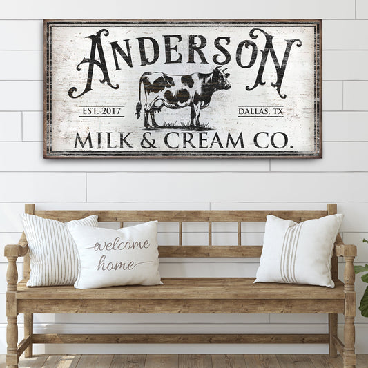Personalized Milk & Cream Co Sign