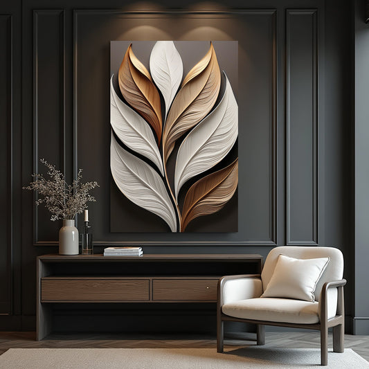 Elegant 3D Leaf Wall Art