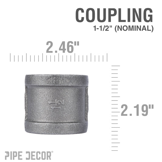 1 1/2 in. Black Coupling