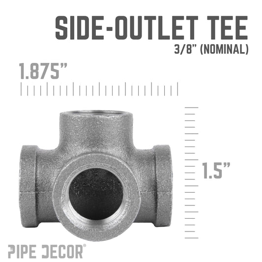 3/8 in. Black Side Outlet Tee