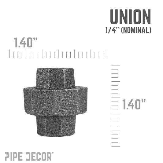 1/4 in. Black Union