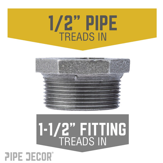 1 1/2 in. x 1/2 in. Black Bushing