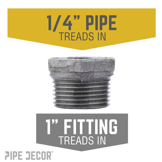 1 in. x 1/4 in. Black Bushing