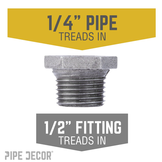 1/2 in. x 1/4 in. Black Bushing