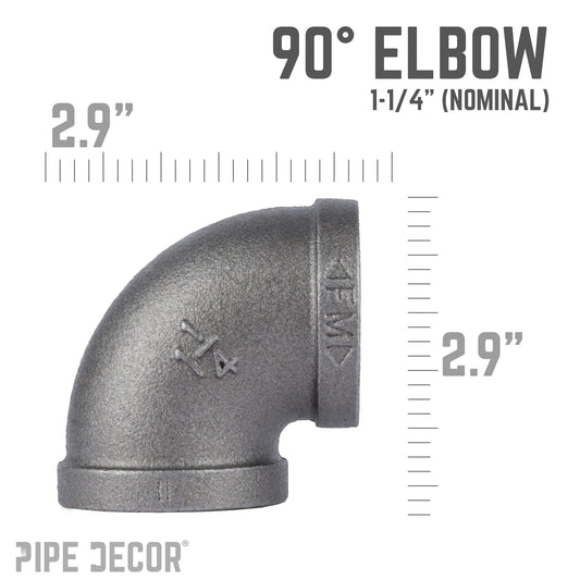 1 1/4 in. Black 90 Degree Elbow