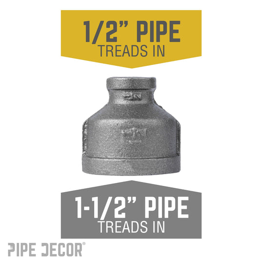 1 1/2 in. x 1/2 in. Black Reducing Coupling