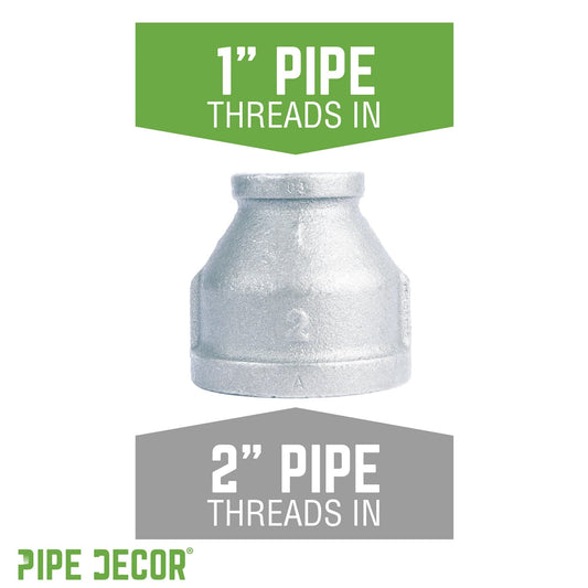 2 in. x 1 in. Galvanized Iron Reducing Coupling