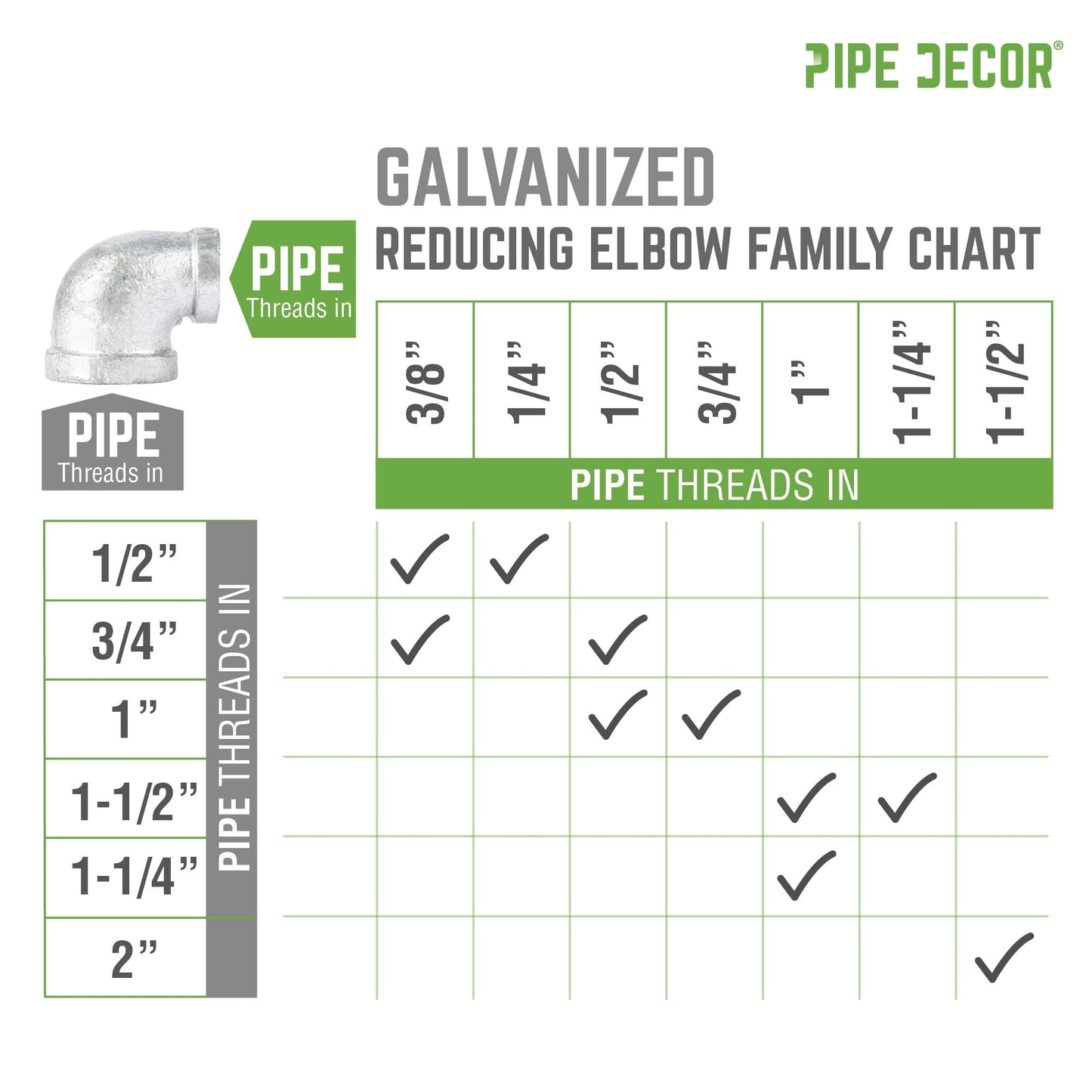 1 1/4 in. x 1 in. Galvanized Iron Reducing Elbow