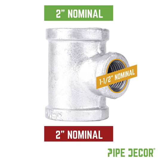 2 in. x 2 in. x 1 1/2 in. Galvanized Iron Reducing Tee