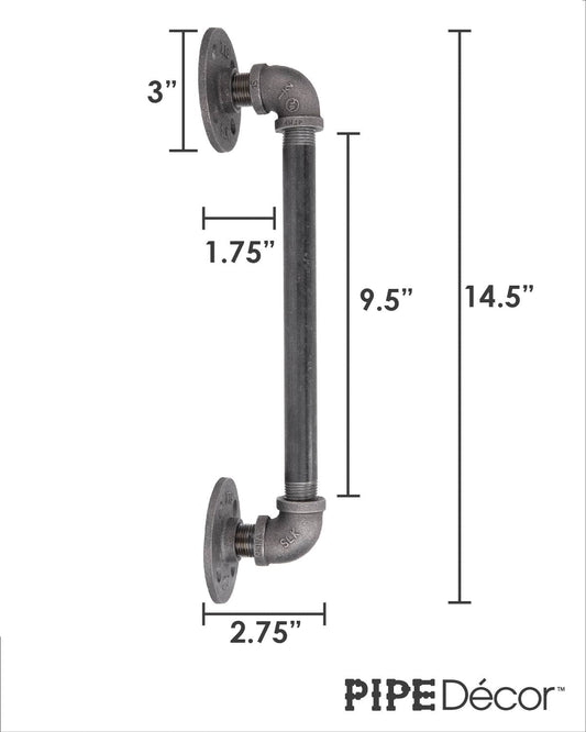 1/2 in. x 10 in. Barn Door Handle - 14.5 in. L