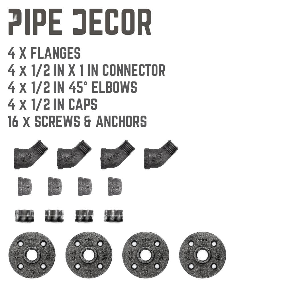 Wall Hook 4 Pack By PIPE DECOR