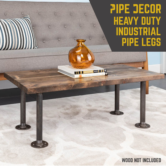 1 in. x 12 in. Round Flange Pipe Table Legs - 4 Pack