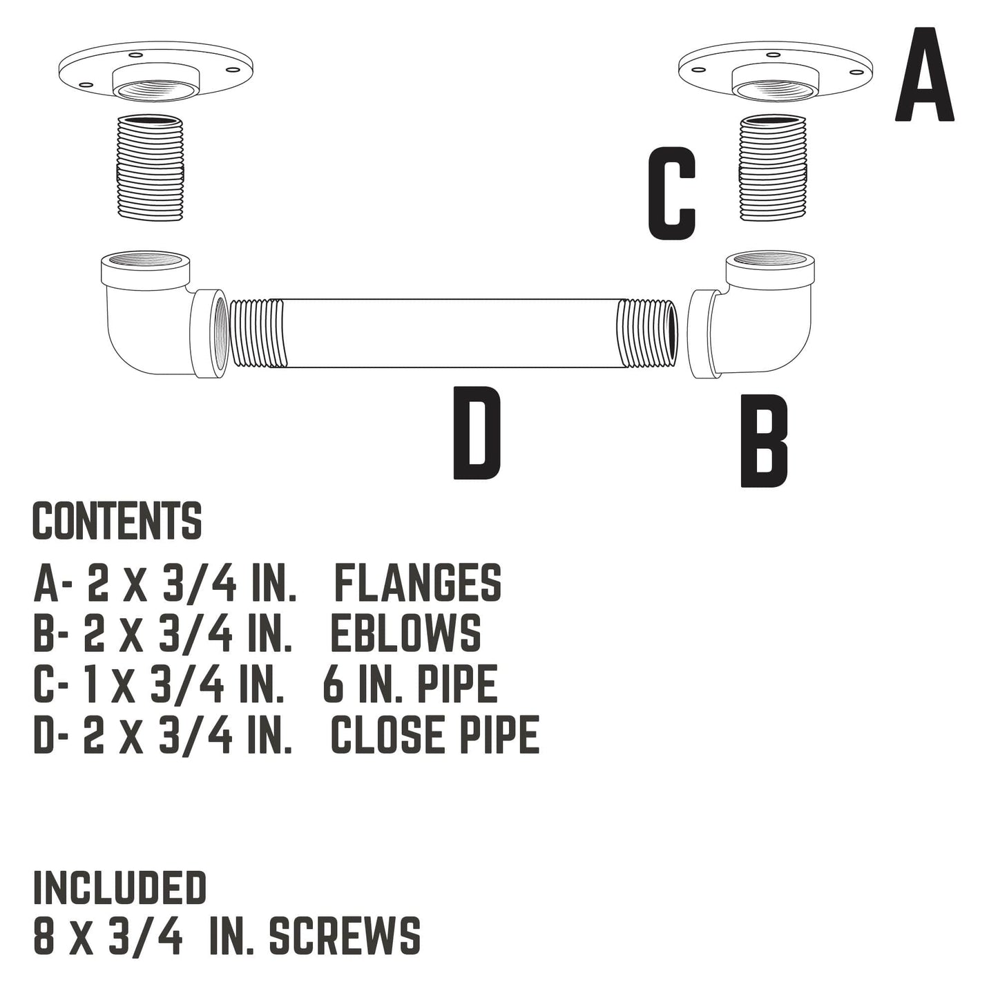 3/4 in. Classic Barn Door Handle - 11 in. L