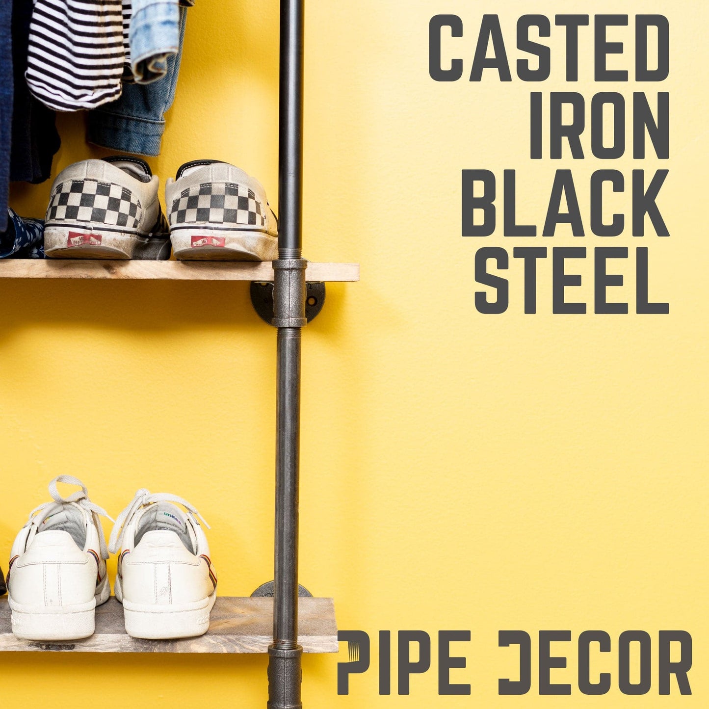 2 Shelf-Wall Mounted Clothing Rack