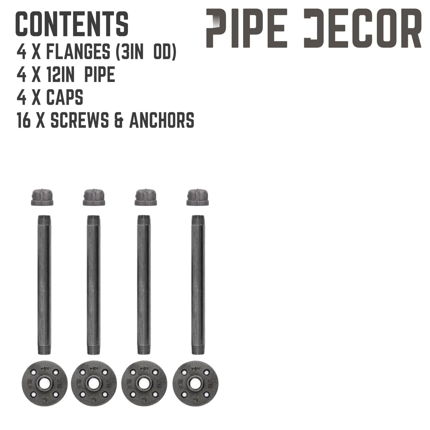 1/2 in. x 12 in. Clothing Hanging Bracket Kit, 4 Pack