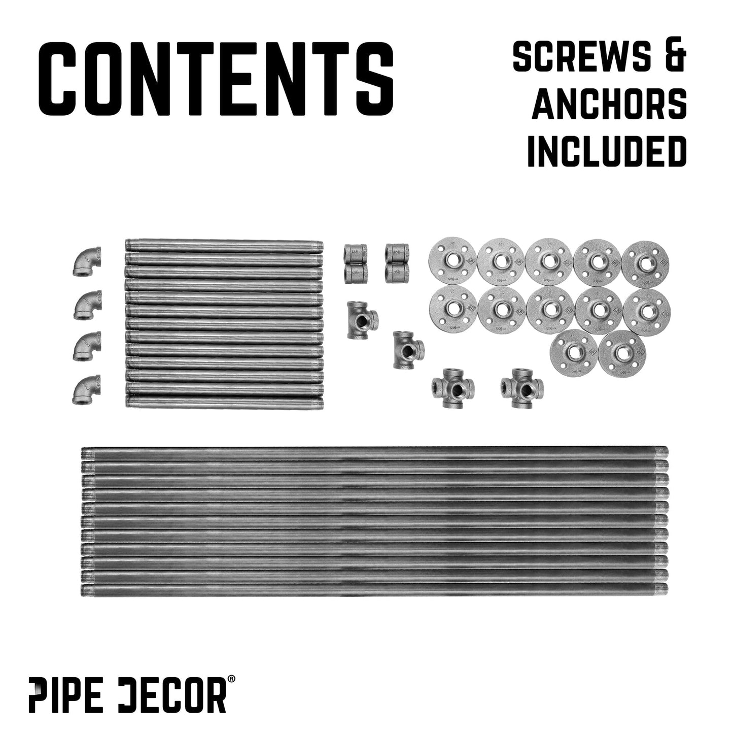 115 in. Wall Mounted Clothing Rack, Triple