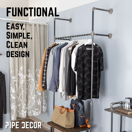 41 in. Wall Mounted Clothing Rack, Single