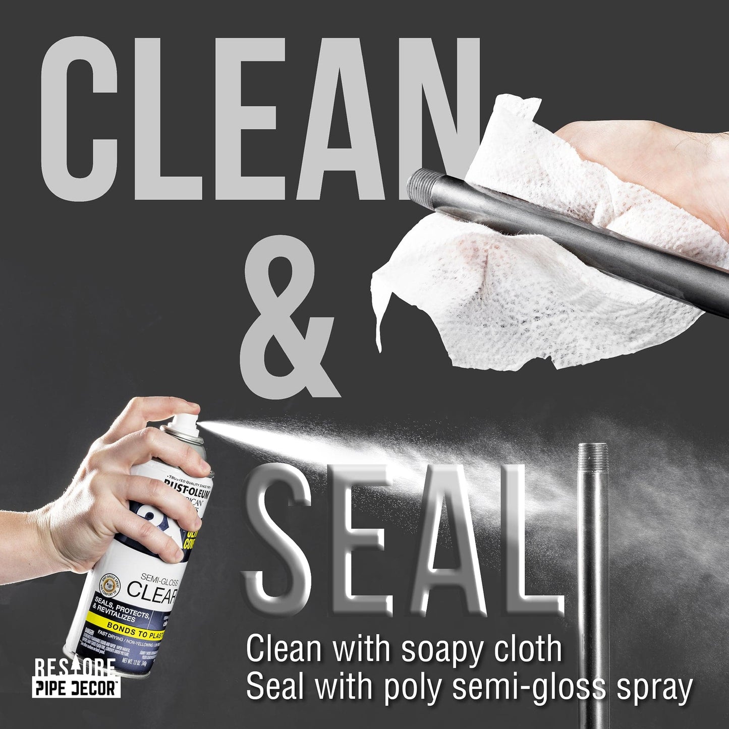 Three-tier Wood Shelf Industrial Bar Cart with Locking Wheels, Boulder Black