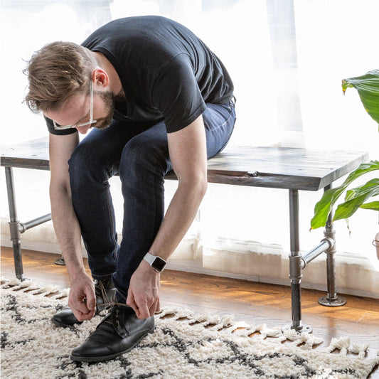 RESTORE Riverstone Grey Solid Live Edge Wood Accent Bench