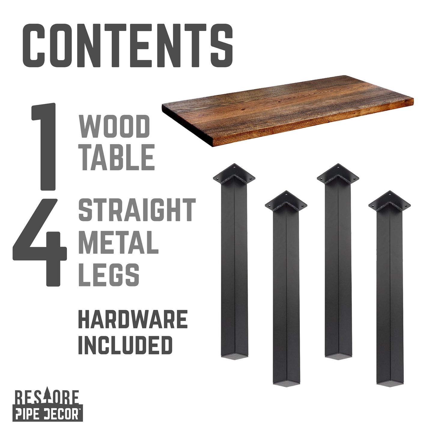 Skyline Boulder Black Solid Wood Coffee Table with 12 in. High-Rise Legs