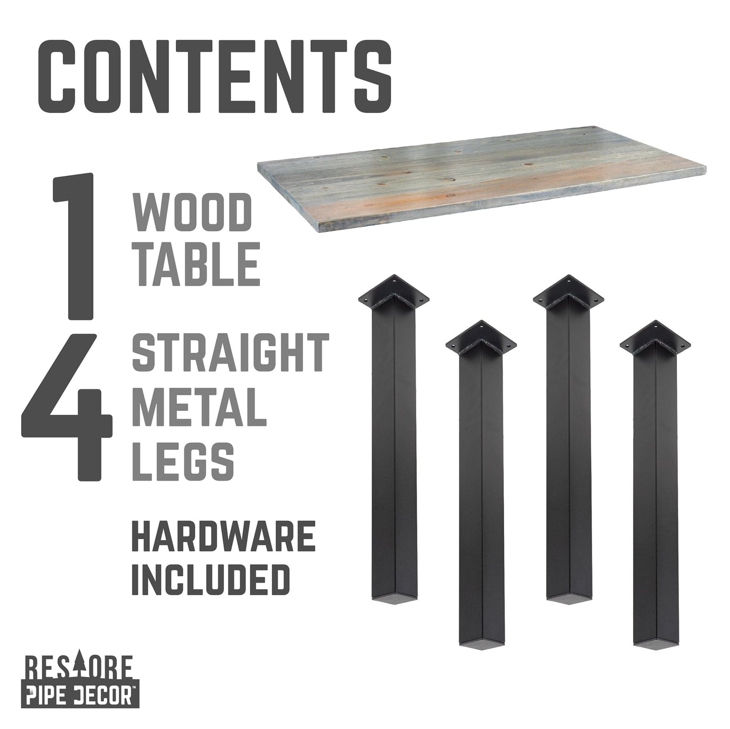 Skyline Riverstone Grey Solid Wood Desk with 28 in. High-Rise Legs