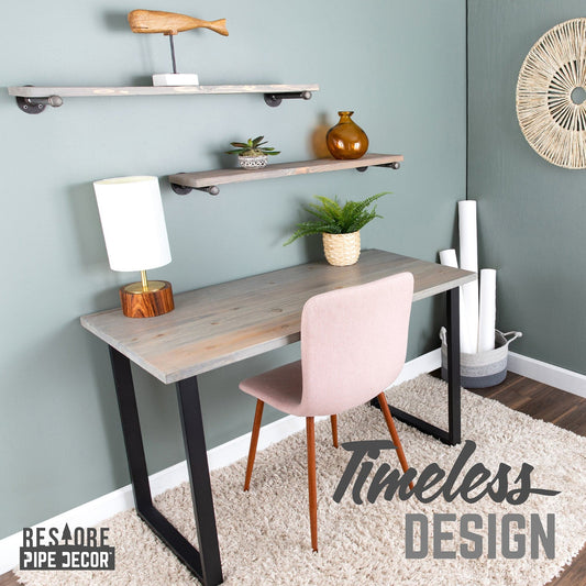 Skyline Riverstone Grey Solid Wood Desk with 28 in. Landscape Legs