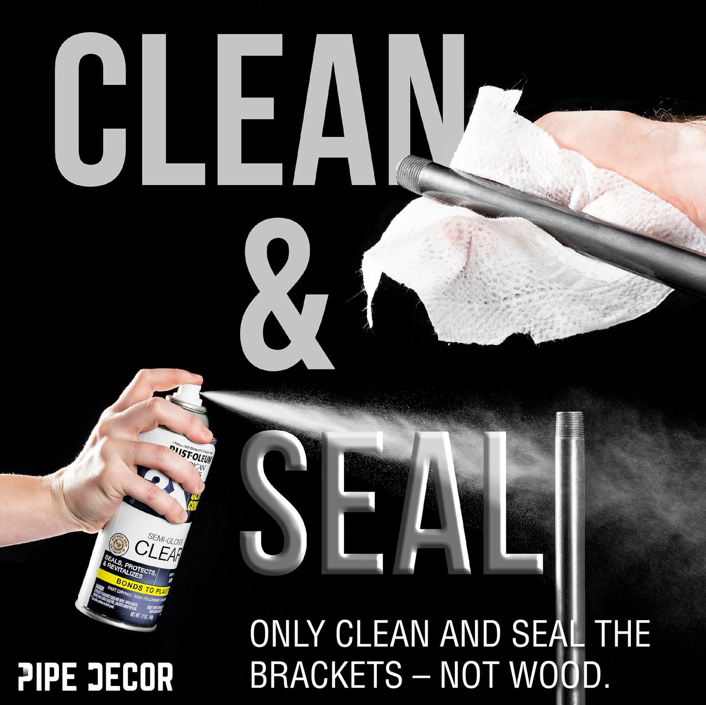 RESTORE Driftwood Tan 24 in. Shelves with L-Shaped Brackets