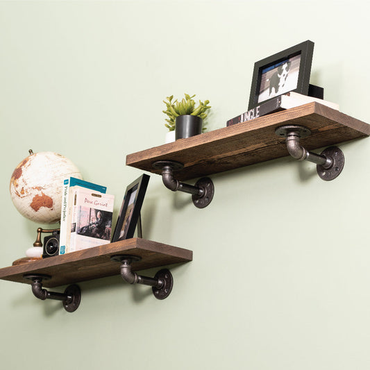 RESTORE Sunset Brown 24 in. Shelves with L-Shaped Brackets