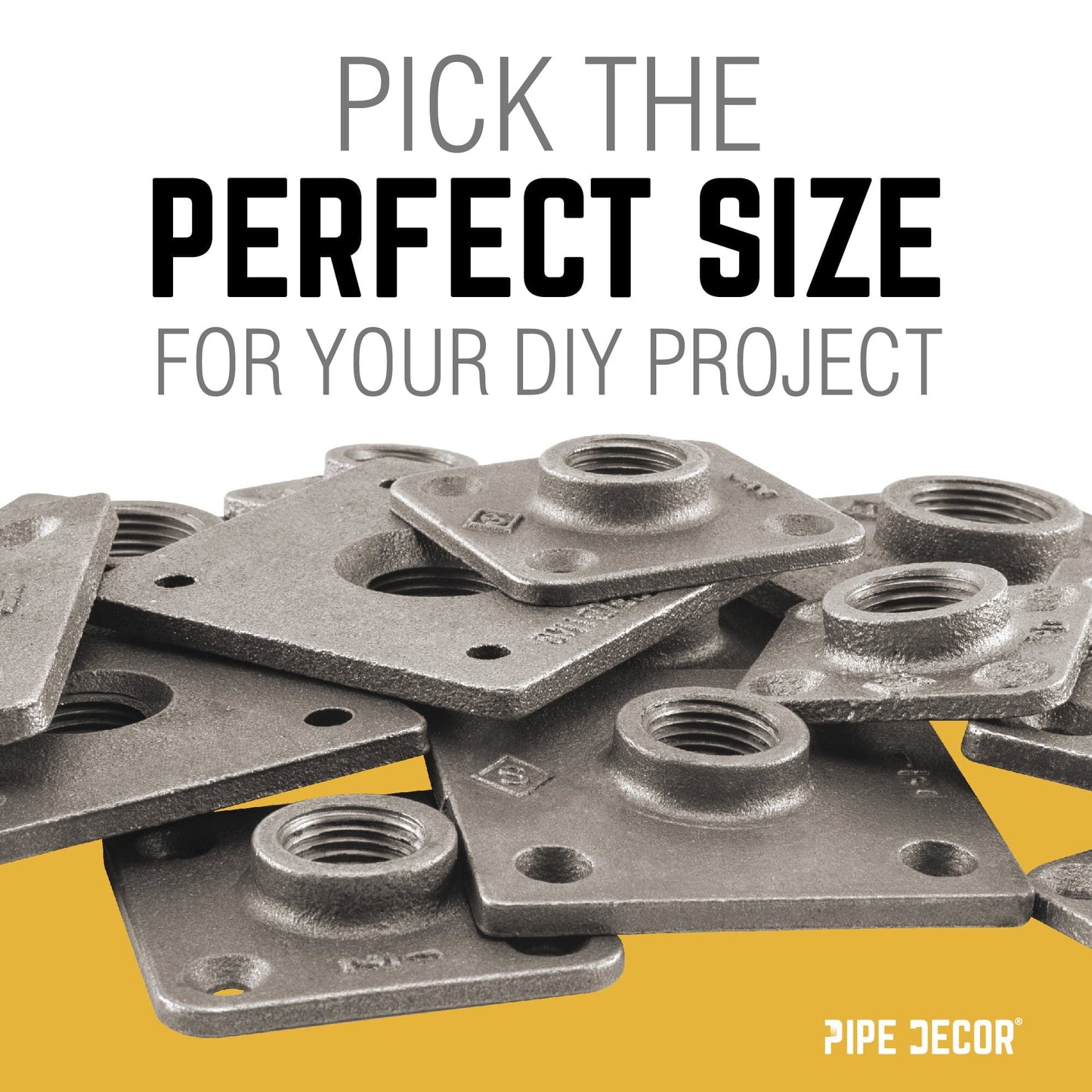 1/2 in. Black Micro Mini Square Flange