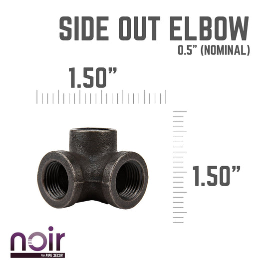 1/2 in. Prefinished Matte Black Side Outlet Elbow
