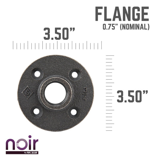 3/4 in. Prefinished Matte Black Floor Flange