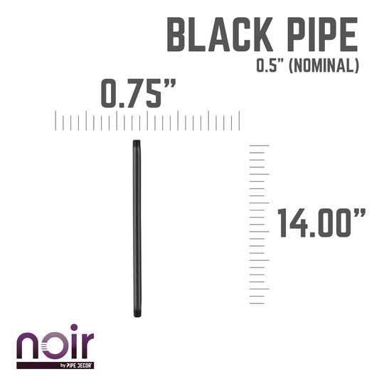 1/2 in. x 24 in. Prefinished Matte Black Pipe