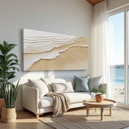 Neutral Ocean Waves Wall Art