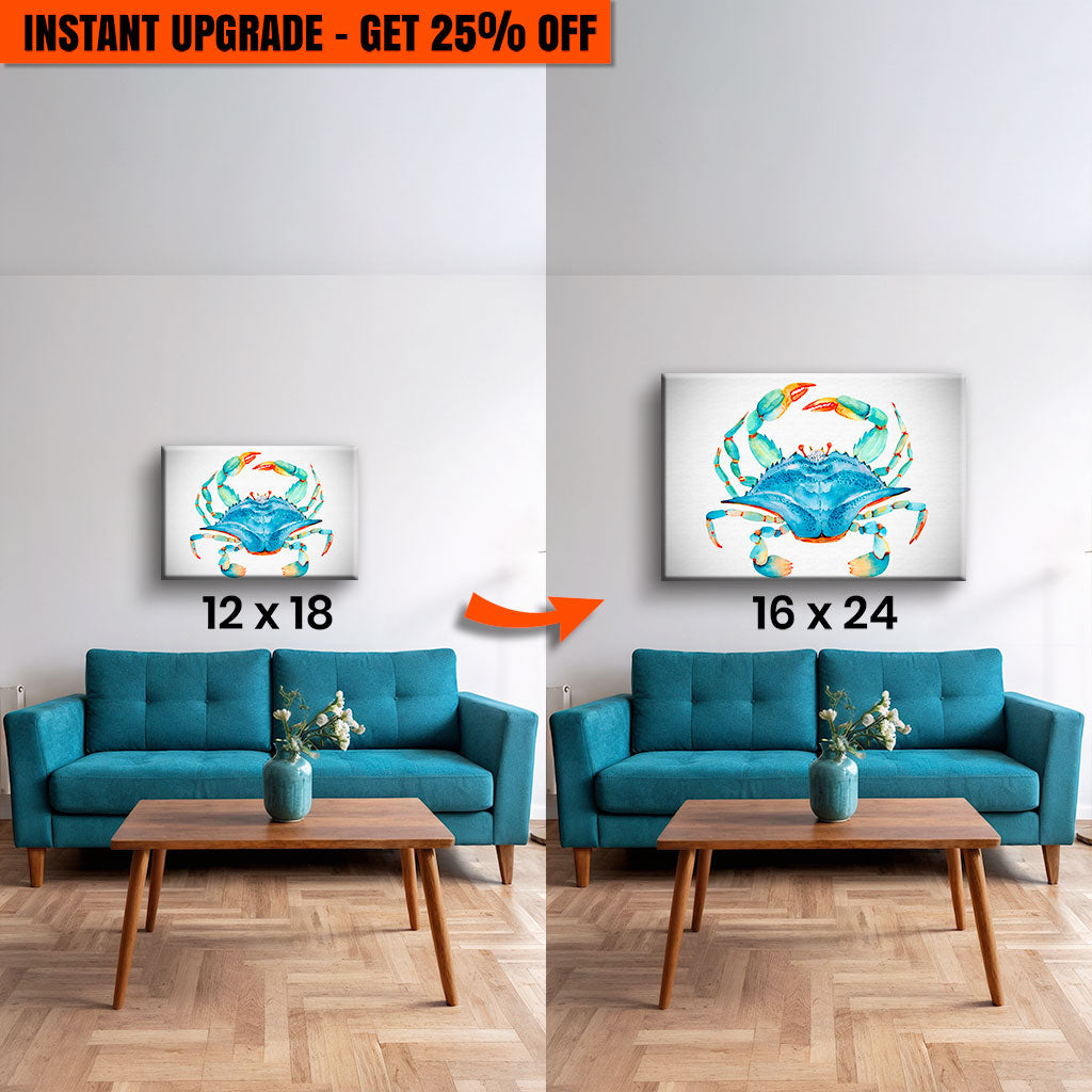 Upgrade Your 24x16 Inches 'Crab Watercolor' Canvas To 36x24 Inches
