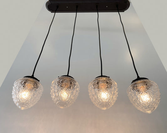 Antique Glass Dining Room Rectangular Pendant Chandelier Ceiling Light