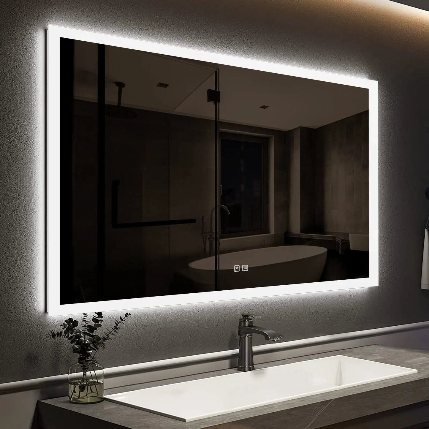 Compact Edge Glow LED Bathroom Mirror