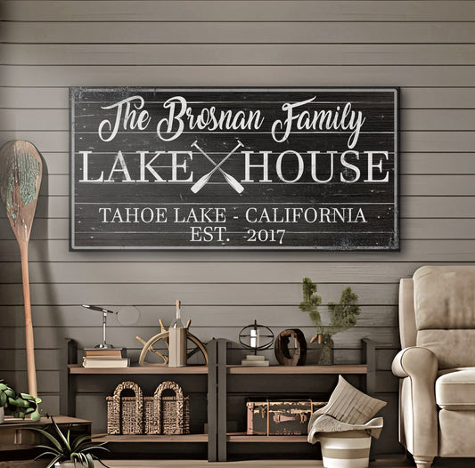 Family Lake House Paddle Sign II