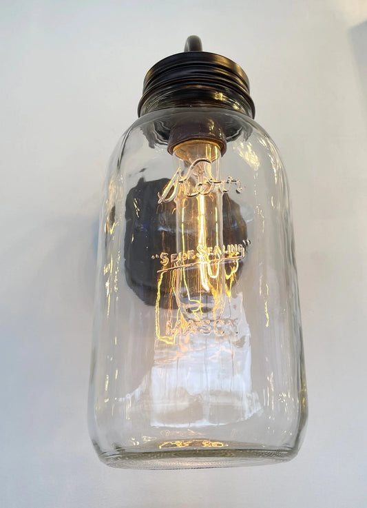 Vintage KERR Mason Jar Wall SCONCE Lighting Fixture