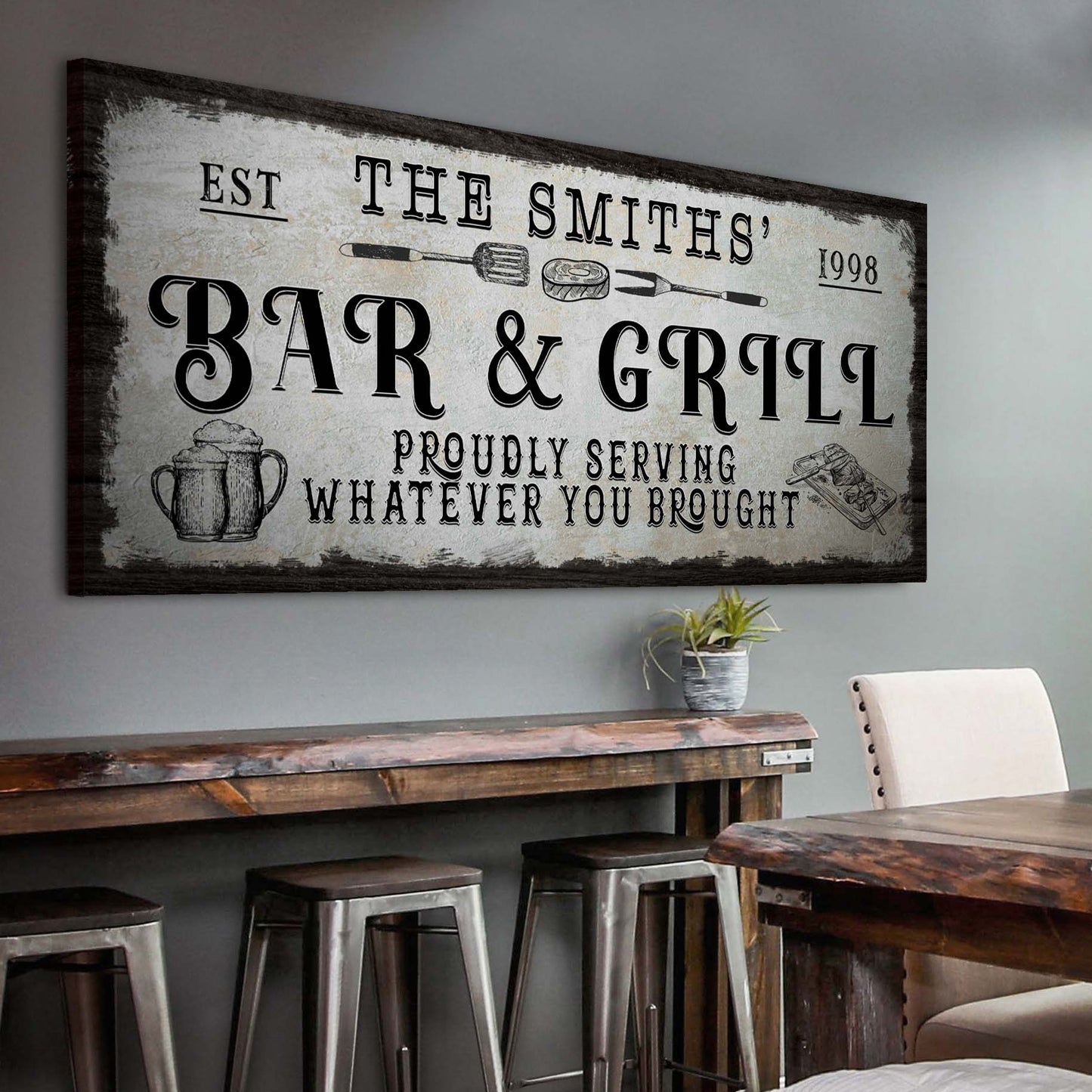 Personalized Bar and Grill Sign