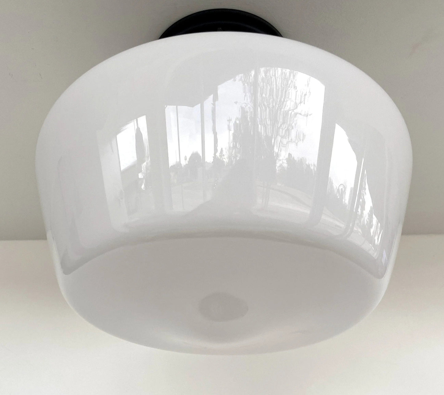 Large Schoolhouse Milk Glass LIGHT Fixture