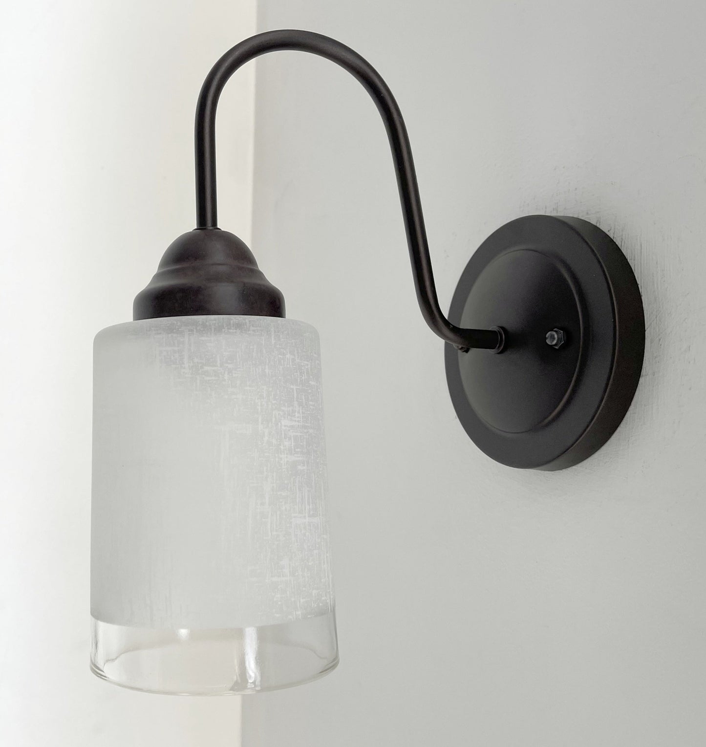 Modern Farmhouse Linen & Clear Glass Wall Sconce Lighting