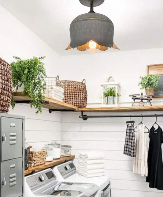 Lotus Galvanized Ceiling Light