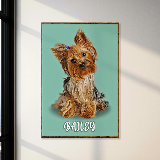 Pet Pastel Portrait- Yorkshire Terrier Sign