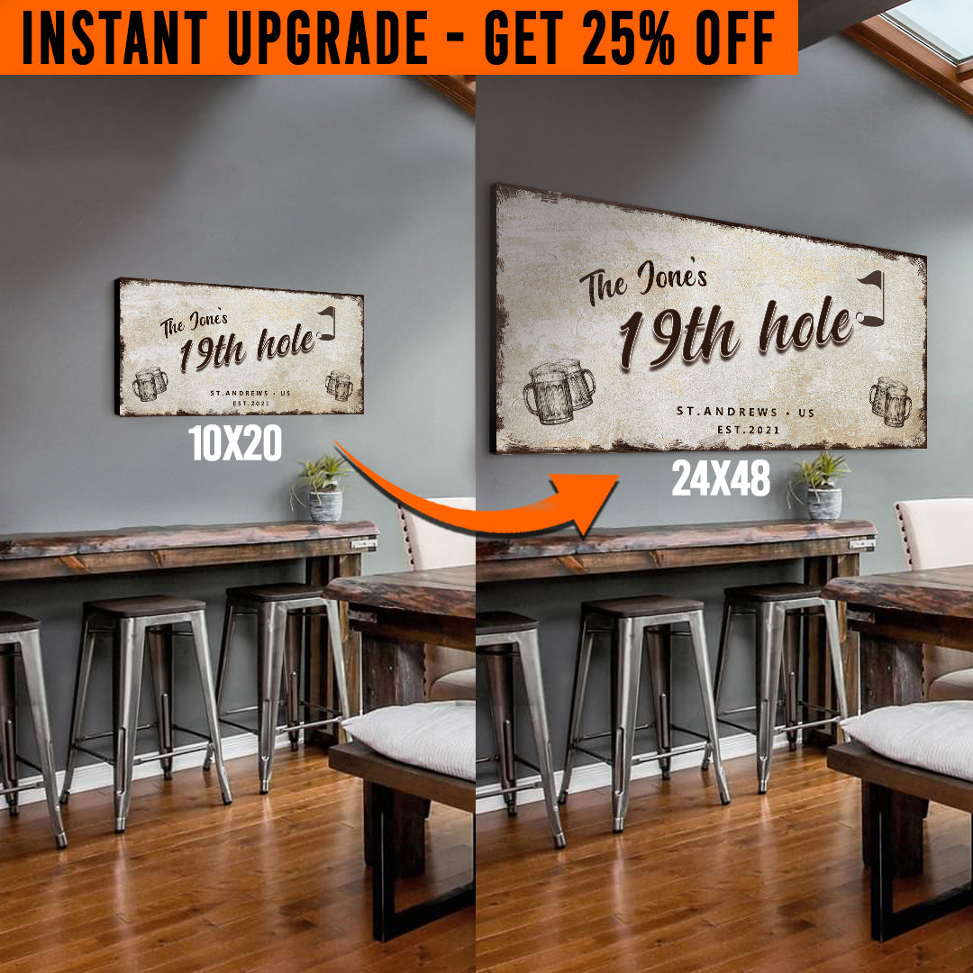 Upgrade Your 20x10 Inches '19th Hole Golf' (Style 3) Canvas To 48x24 Inches