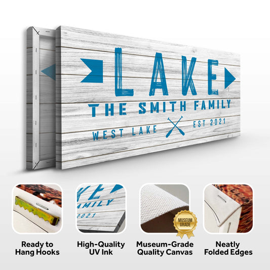 Wooden Lake Arrow Sign