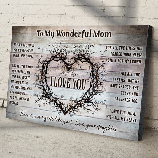 To My Wonderful Mom Happy Mother's Day Sign