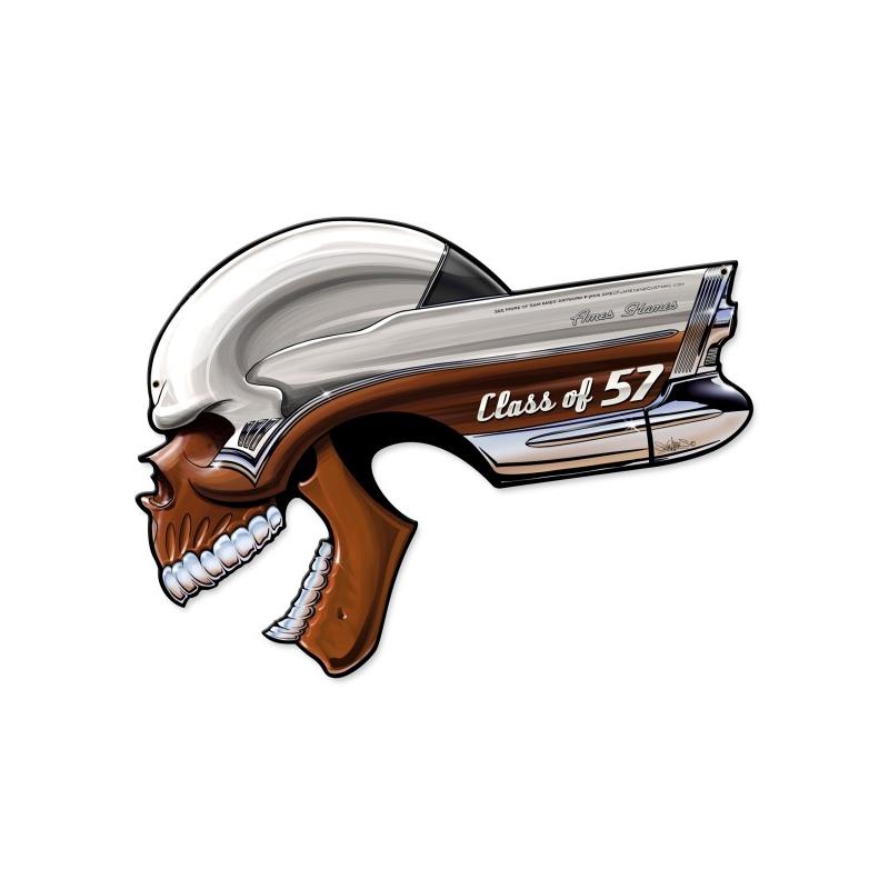 Buick Skull Class Of '57, Automotive, Custom Metal Shape, 22 X 16 Inches